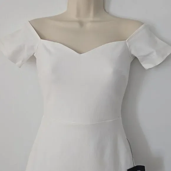 NWT Lulus How Much I Care Ivory Off-the-Shoulder Midi Dress - Picture 6 of 11